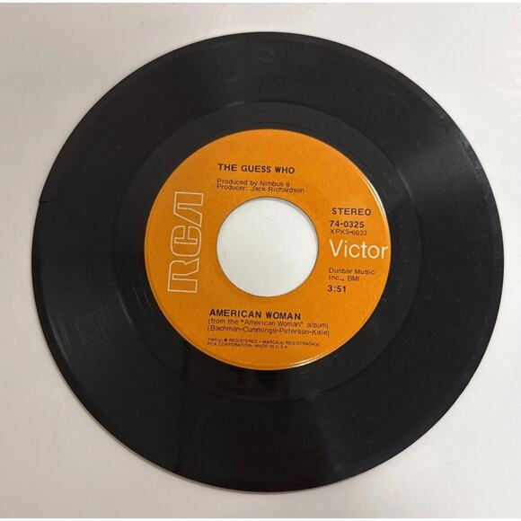The Guess Who American Woman; No Sugar Tonight Vinyl Record 45 RPM 7" Sleeve - Picture 2 of 3